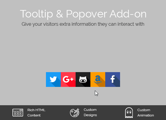 Powerful tooltip & popover add-on to show users on-demand information they can interact with